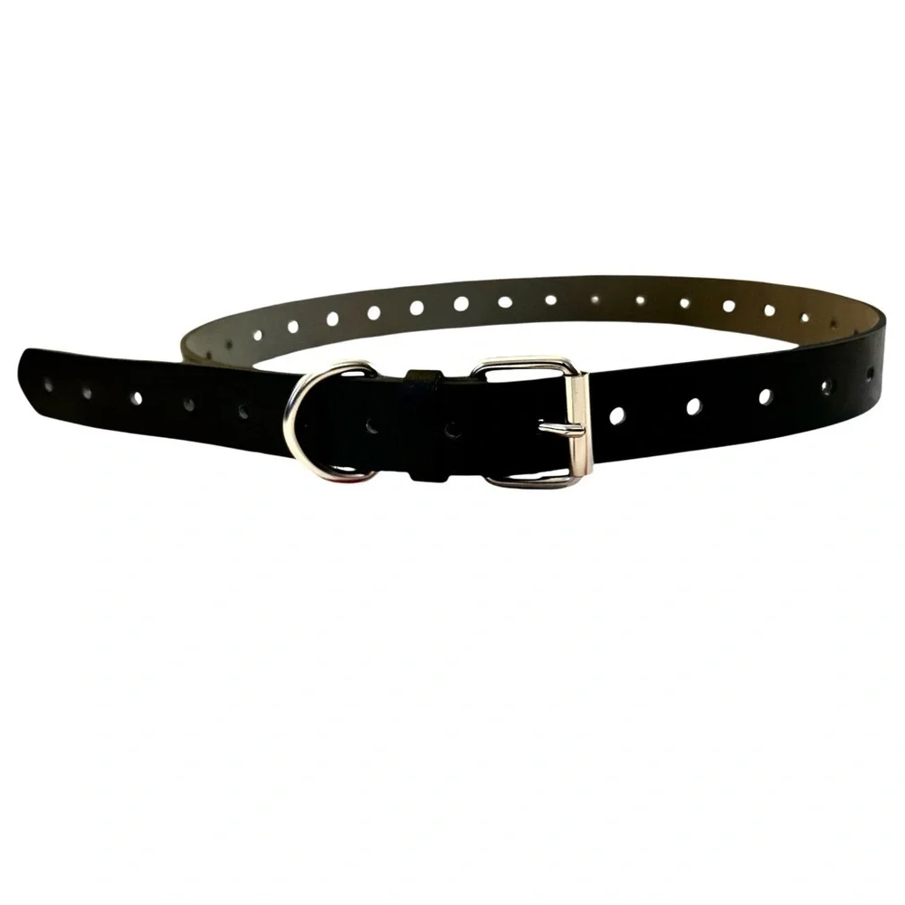 Women’s Dickies Black New Size L Leather Silver Square Roller Buckle NWT